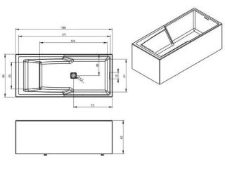 Акриловая ванна Riho Still Shower Fall Plug and Play B103021005 L заполнение через перелив 180х80см белый